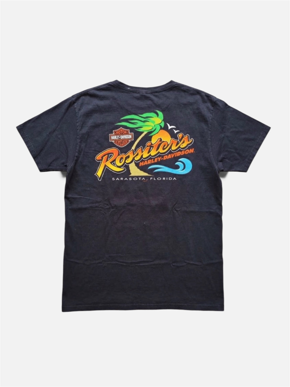 T-Shirt Harley-Davidson Genuine Motorcycles con Grafica Teschio e Ali - Antracite (Taglia L)