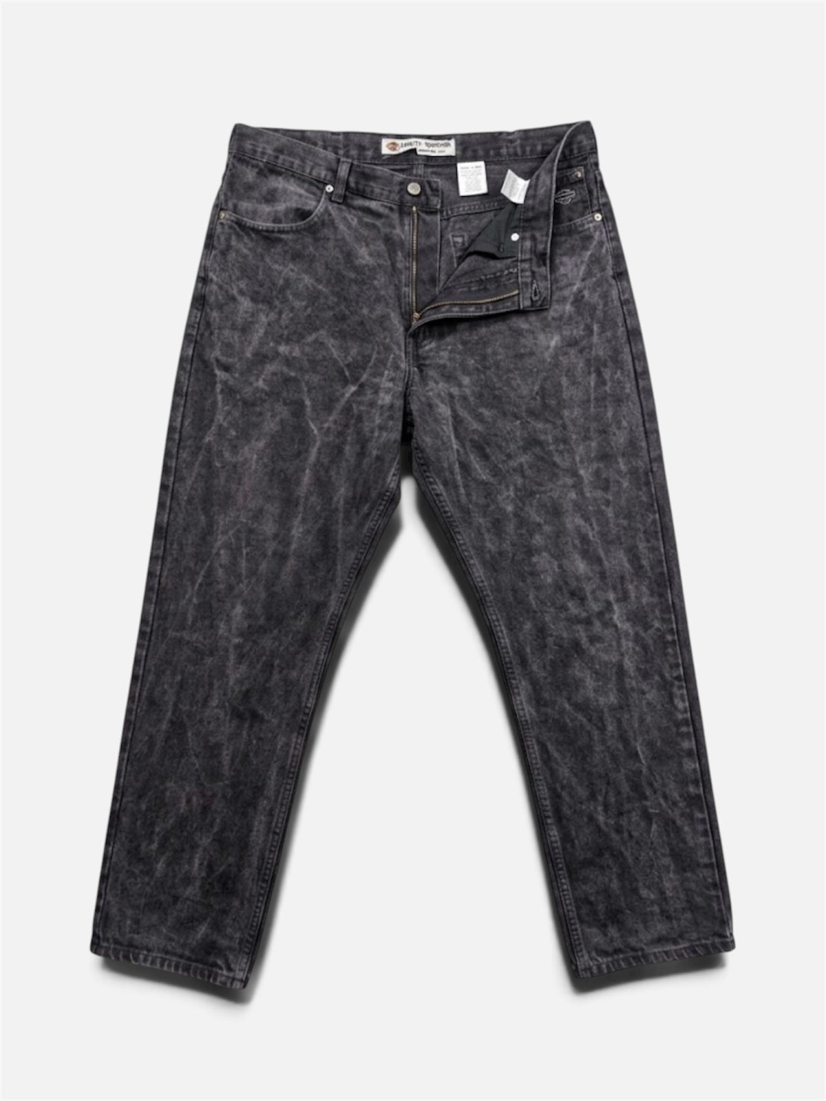 Jeans Harley-Davidson Vintage Acid Wash / Effetto Marmorizzato - Grigio Scuro (Taglia W38 L32)