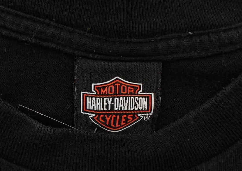 T-Shirt Harley-Davidson Motorcycles con Logo Bicolore e Scudetto - Nero (Taglia M)