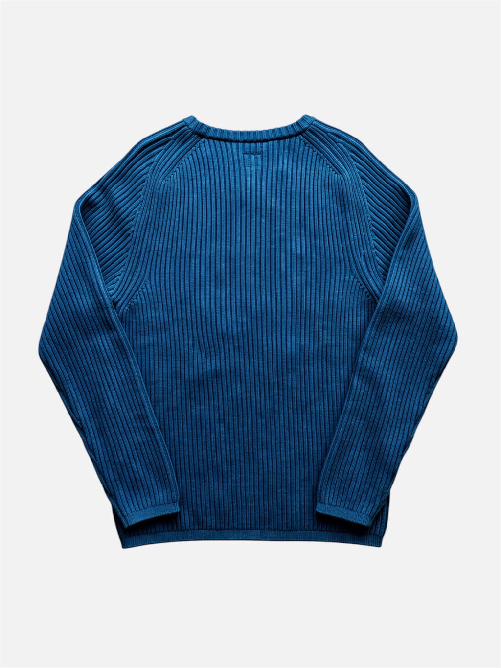 Maglione C.P. Company in Maglia a Costine con Lens Detail - Ottanio / Blu Petrolio (Taglia IT 52)